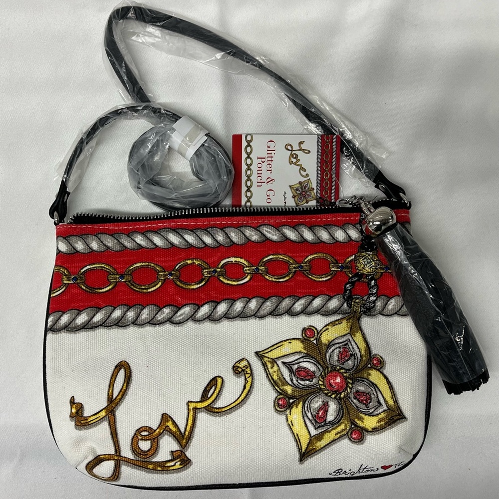 Brighton Love Crossbody Bag - Red and White